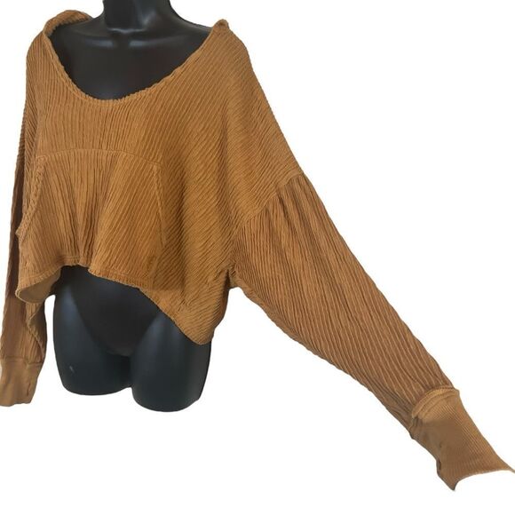 Free People Movement Slouchy Cropped Ribbed Hoodie - Picture 4 of 10